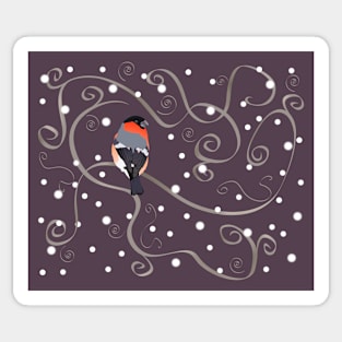 Winter Bullfinch Sticker